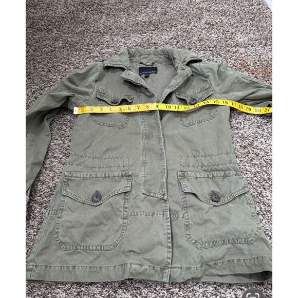 Banana Republic Womens Green Canvas Utility Barn Coat Sz XXS Cargo Button Up - Picture 8 of 9